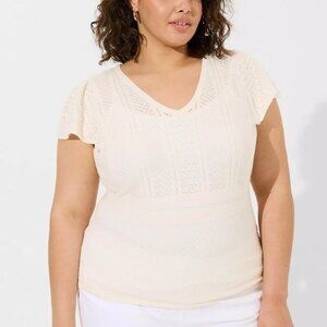NWOT Torrid Everyday Soft Pullover Pointelle Sweater